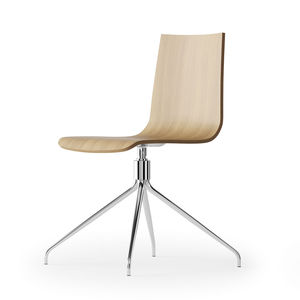 conference chair with armrests / stackable / swivel / steel