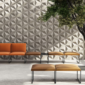 modular upholstered bench / contemporary / fabric / leather