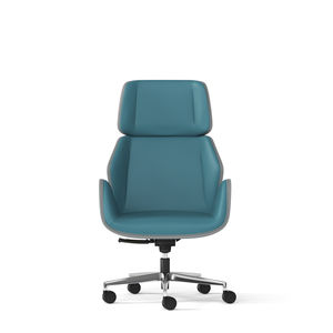 contemporary office armchair / textile / leather / synthetic leather