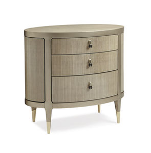 contemporary bedside table / birch / oval