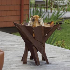 wood-burning fire pit / stainless steel / carbon steel / contemporary