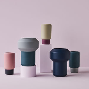 contemporary vase / porcelain stoneware