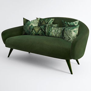 contemporary sofa / cotton / velvet / 2-person