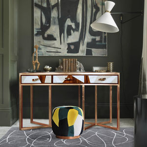 contemporary sideboard table / wooden / copper / marble