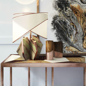 table lamp / contemporary / polished copper / satin