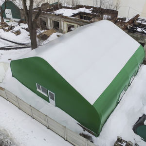 metal frame tensile structure / for shelters / for industrial applications / with PVC membrane