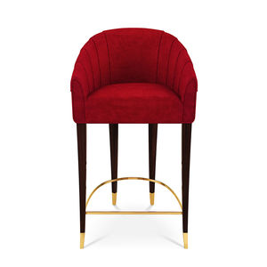 traditional bar chair / upholstered / with footrest / custom