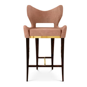 traditional bar chair / upholstered / with footrest / custom