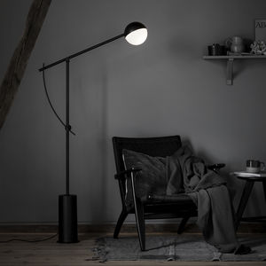 floor lamp / contemporary / powder-coated steel / black