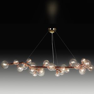 minimalist design chandelier / Murano glass / LED / handmade