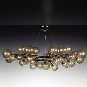 minimalist design chandelier / Murano glass / LED / handmade
