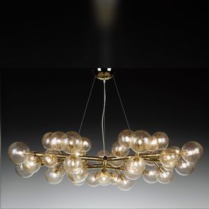 minimalist design chandelier / Murano glass / LED / handmade