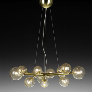 minimalist design chandelier / Murano glass / LED / handmade
