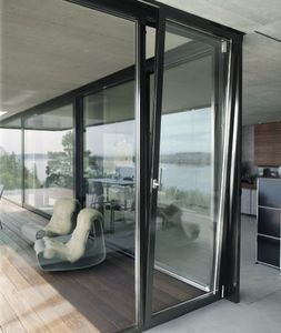 tilt-and-turn French door / aluminum / double-glazed / thermally-insulated