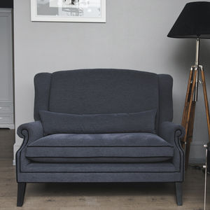 compact sofa / traditional / fabric / high-back