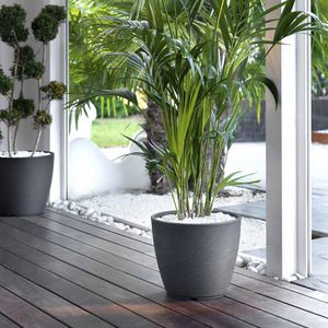 plastic garden pot / free-standing / round