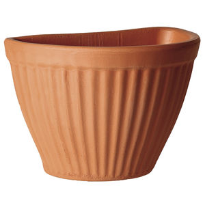 terracotta garden pot / wall-mounted / semicircular