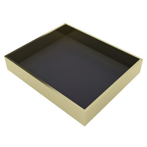 steel serving tray / leather / for domestic use