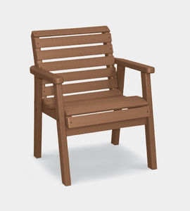 traditional garden chair / with armrests / swivel / plastic