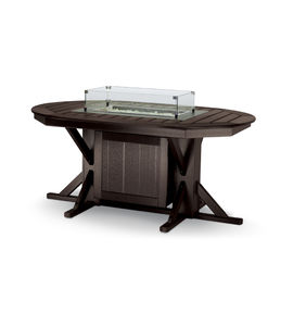 traditional table / recycled plastic / oval / garden