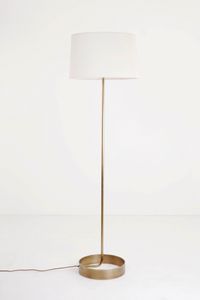 floor-standing lamp / contemporary / brass / silk