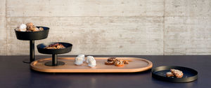 countertop display rack / food / metal / oak