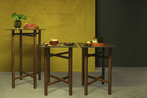 original design high bar table / wooden / HPL / crystal