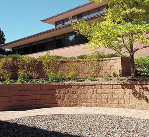 hollow concrete block / for garden enclosures / for retaining walls / stone look
