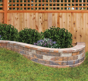 hollow concrete block / for garden enclosures / for retaining walls / stone look