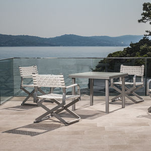contemporary garden chair / with armrests / folding / director's