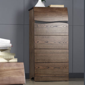contemporary chiffonier / wooden / leather