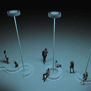 public bench / minimalist design / resin / fiberglass