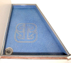 rectangular shower base / ceramic / custom