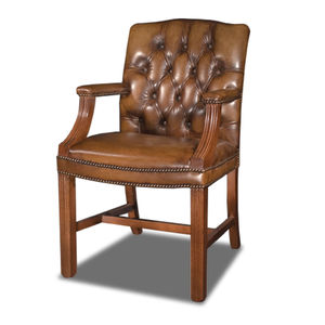 traditional office chair / with armrests / upholstered / leather