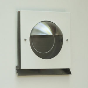stainless steel ventilation grill / square / for air supply and exhaust / white