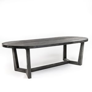 contemporary dining table / teak / oval