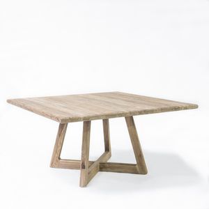contemporary dining table / teak / square