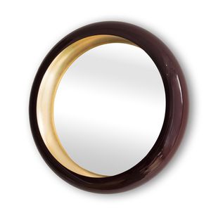 wall-mounted mirror / contemporary / round / aluminium