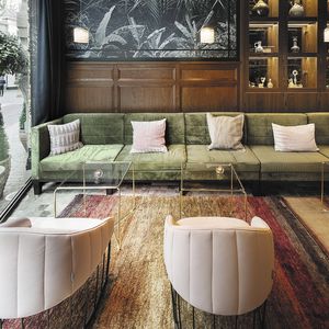 upholstery fabric / for curtains / plain / polyester