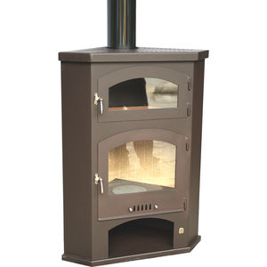wood heating stove / classic / corner / steel