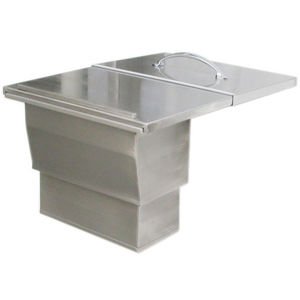 kitchen trash can / built-in / stainless steel / contemporary