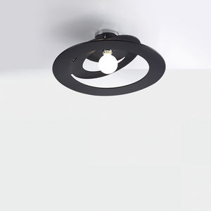 contemporary ceiling light / round / glass / metal
