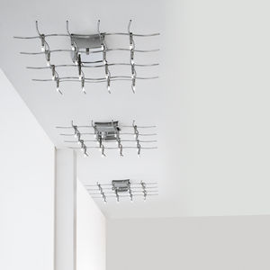 contemporary ceiling light / chromed metal / halogen / home