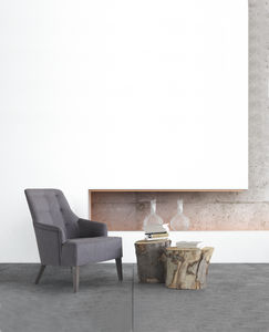 traditional armchair / fabric / beech / solid wood