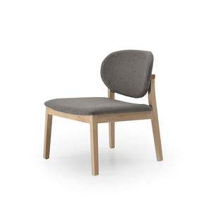 contemporary fireside chair / fabric / beech / gray