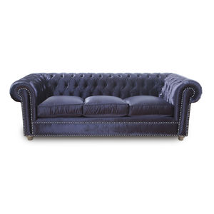 Chesterfield sofa / living room / fabric / leather