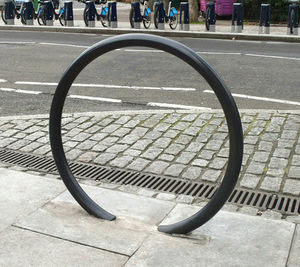 floor-mounted bike stand / steel / stainless steel / for public spaces