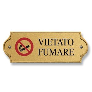 wall-mounted signage plate / brass / outdoor