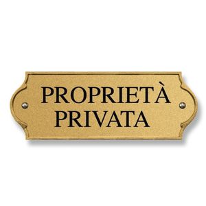 wall-mounted signage plate / brass / outdoor