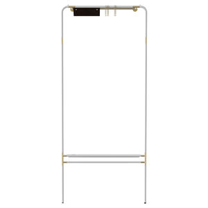 contemporary clothes rack / steel / leather